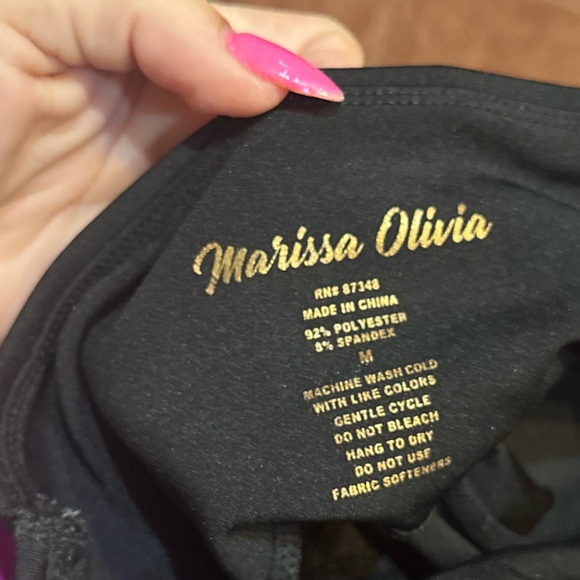 Marissa Olivia Black Wide Waist leggings Size Medium - Picture 3 of 3